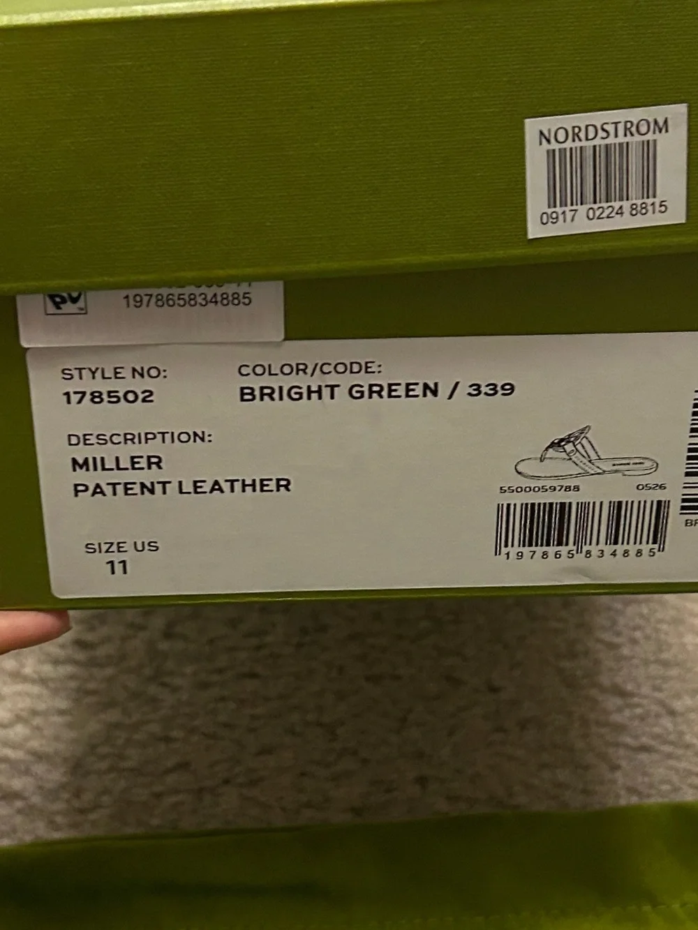 NWT TORY BURCH MILLER patent leather sandals in GORGEOUS green.